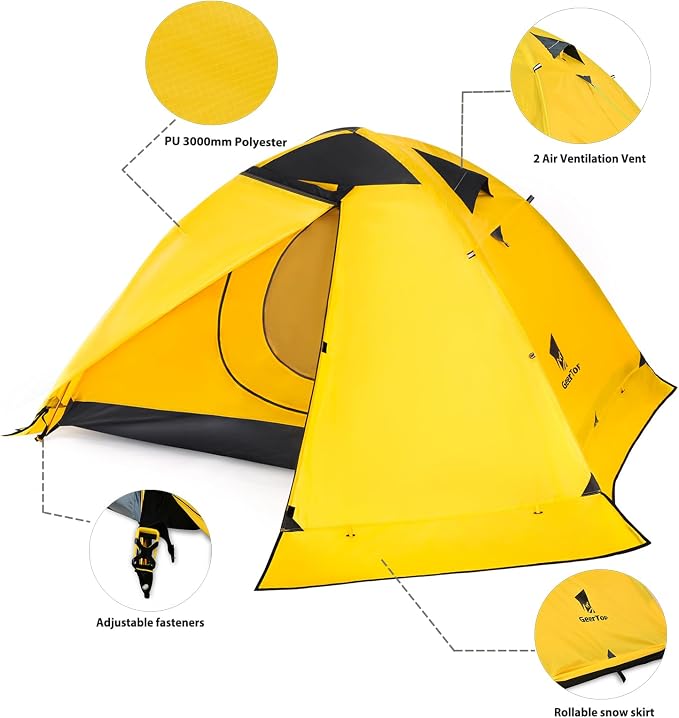GEERTOP Ultralight 2 Person Backpacking Tent 4 Season Waterproof Camping Tent Double Layer Cold Weather Easy Set Up Tents for Family Camp, Hiking, Hunting Outdoor Mountaineering Travel - Image 4