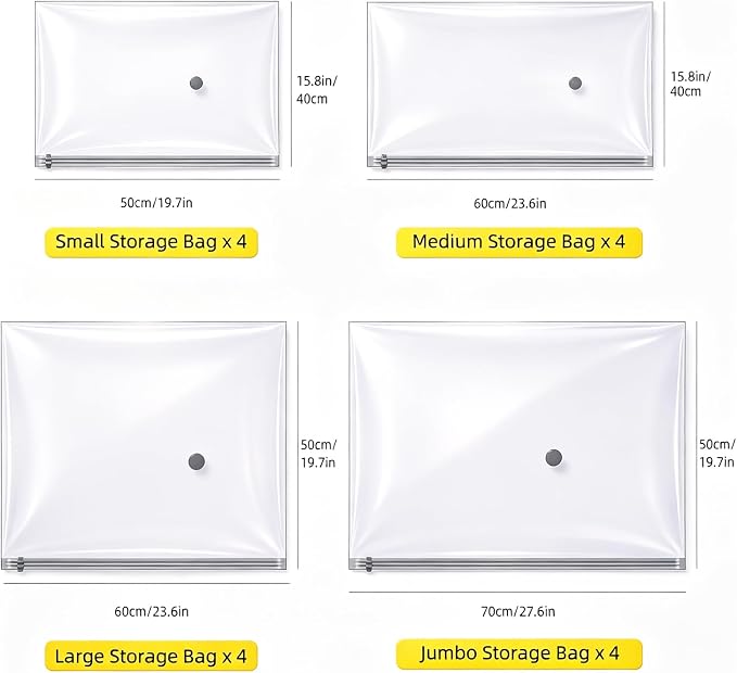 16 Pack Vacuum Bags for Travel with pump Vacuum Storage bags for clothing - Image 8