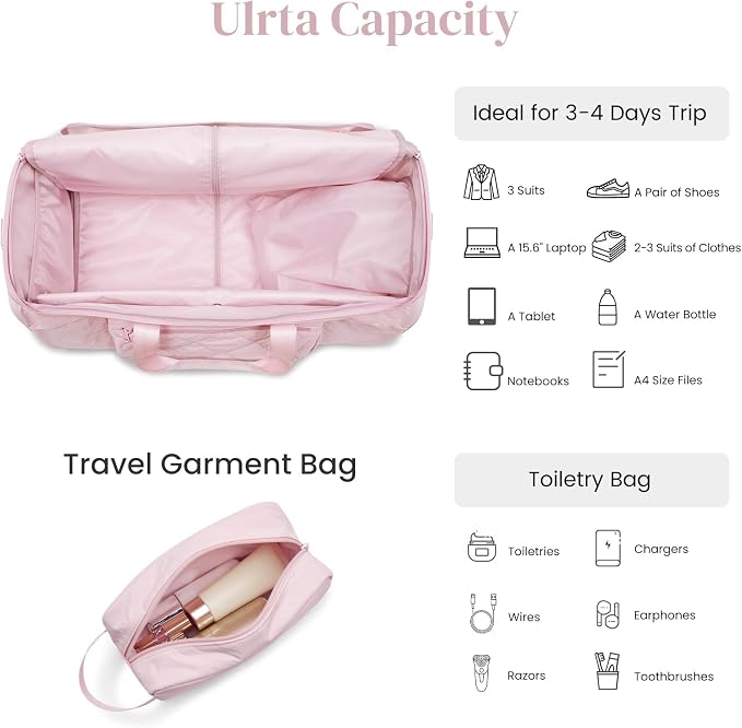 S-ZONE Garment Duffle Bags for Travel Carry on Convertible 2 in 1 Suit Bags Hanging Suitcase with Toiletry Bag 50L - Image 6
