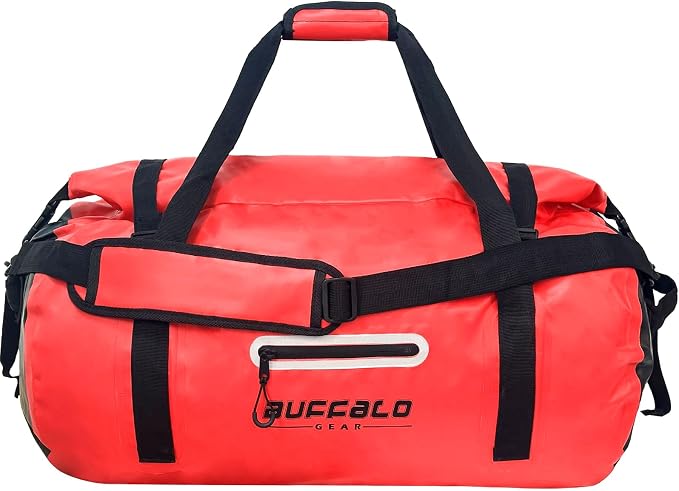 Buffalo Gear Waterproof Duffle Bag 40L 60L 80L Roll-top Dry Bag Heavy Duty Waterproof Duffel Travel Bag for Kayaking Rafting Boating Fishing Camping by BuffaloGear
