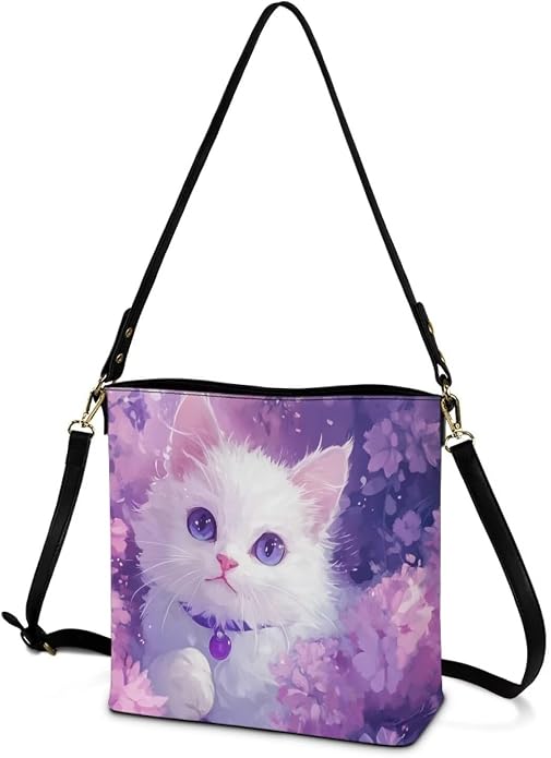 HUGS IDEA Boho Bags for Women Leather Handbag Shoulder Bucket Crossbody Purse - Image 5