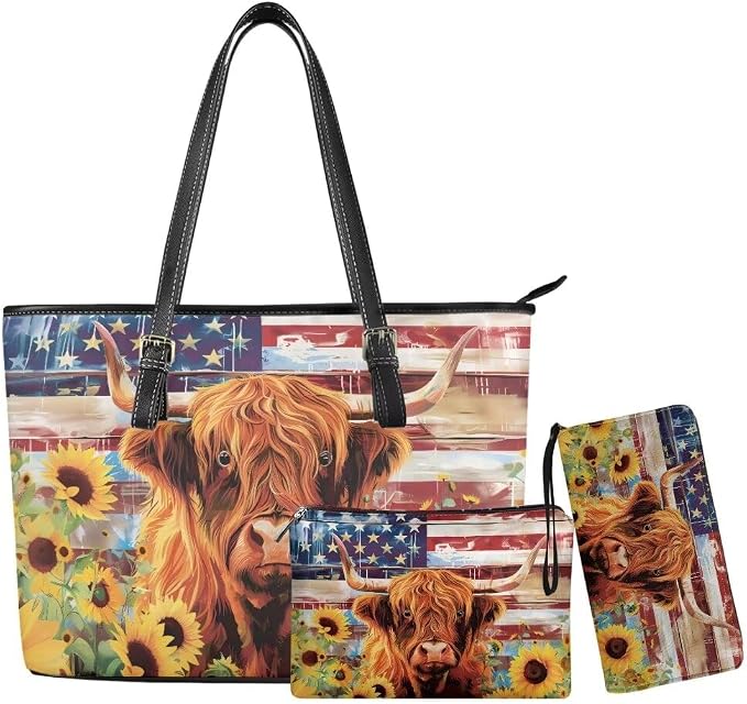 Women Purse Handbags Wallet Sets Leather Shoulder Tote Bag for Women,Top Handle Purse with Wrist Wallet Bag by Unknown