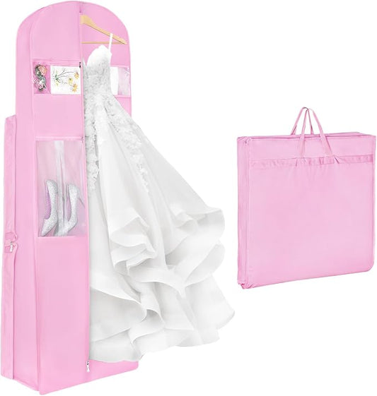 Zilink 72" Wedding Dress Garment Bag Bridal Gown Garment Bag Wedding Dress Travel Bag with 12”Gusseted and Accessory Pockets for Wedding Dress, Puffy Gowns [Upgraded Version] by Zilink