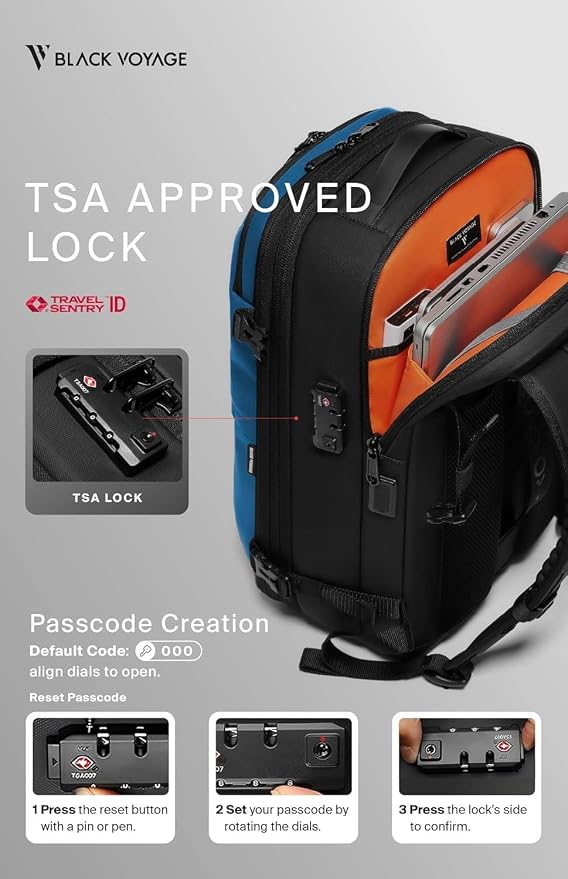 BlackVoyage Vortex Vacuum Seal Travel Backpack 60L Expandable Air Compression System Water Resistant TSA Lock Carry-On - Image 8