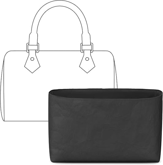 Purse Organizer Insert for LV Speedy 20 Handbag,Custom Fit Inside Premium Matte Black Lightweight WaterResistant Tote Bag Insert Accessories by FANJIProject