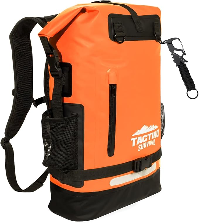 Tactiko Survival 35L Heavy-Duty 100% Waterproof Backpack | Roll Top Dry Bag by TactikoSurvival