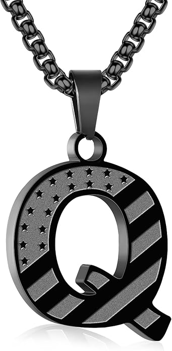 Zocomi Stocking Stuffers Christmas Gift - Initial Necklace Gifts for Men Boys, Stainless Steel American Flag Pendant Jewelry, Christmas Gifts Ideas for Kids Teen Boys