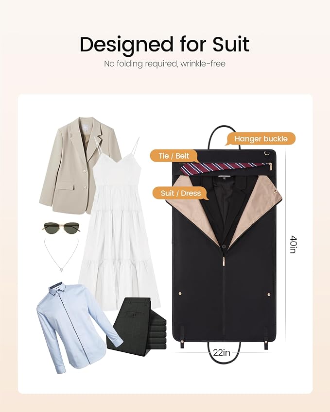 LOVEVOOK Garment Bags for Travel,3 in 1 Garment Duffle Bags for Travel with Shoe Pouch,Carry on Garment Bag for Women Men,Hanging Suitcase Suit Dress Business Travel Bag Weekender Bag - Image 4
