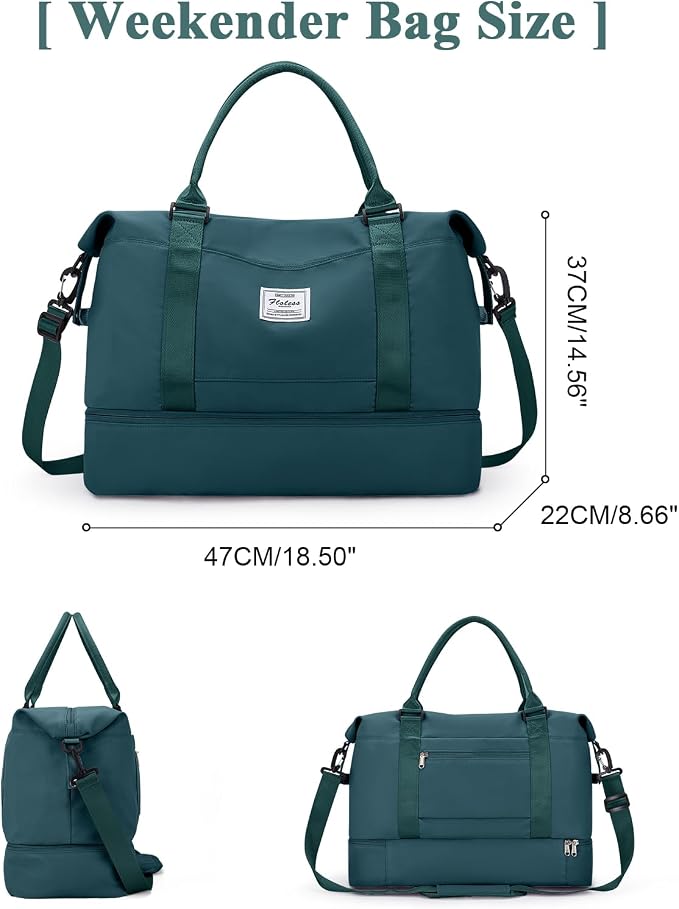 Travel Duffel Bag with Shoes Compartment,Weekender Bags for Women Travel | Overnight Carry-On Bag with Toiletry Bag, For Spirit Airlines 18x14x8 Personal Item Bag - Image 3