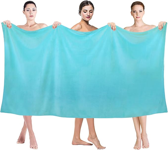 JML Microfiber Bath Sheet Towels, 2 Pack, 40" x 80", Aquamarine | Hanging Loop, Soft, Absorbent & Quick Dry, Lint Free, Fade Resistant, for Spa, Sauna, Swimming, Pool, Yoga - Image 3