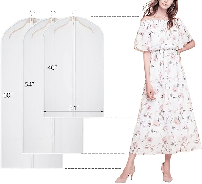 Garment Bags Clear Suit Bag for Closet Storage Hanging Clothes Dress Cover Bags (24" x 40"12pcs) - Image 2