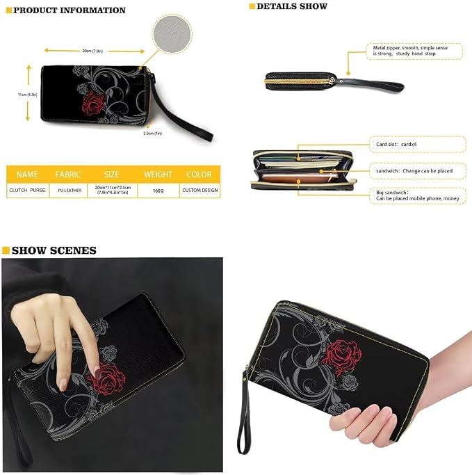 Women Purse Handbags Wallet Sets Leather Shoulder Tote Bag for Women,Top Handle Purse with Wrist Wallet Bag - Image 2