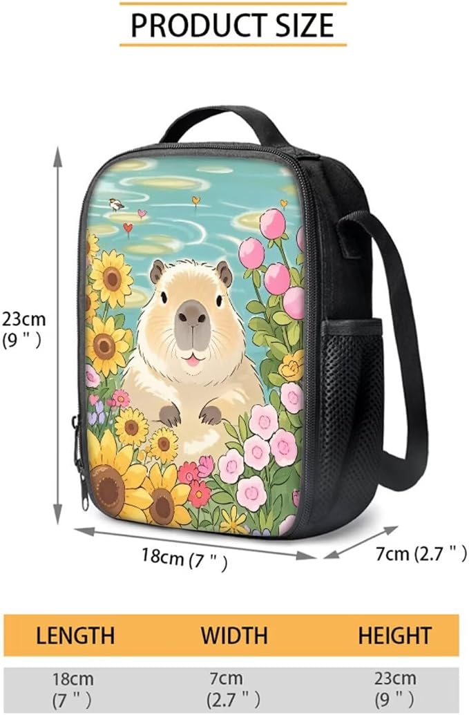 Forchrinse Capybara School Backpack for Girls 8-12 12-14 Primary School Girls Bookbag with Lunchbox Pencil Case 3 In 1 Elementary Students Schoolbags Back Pack Purse Travel Daypack Satchel - Image 4