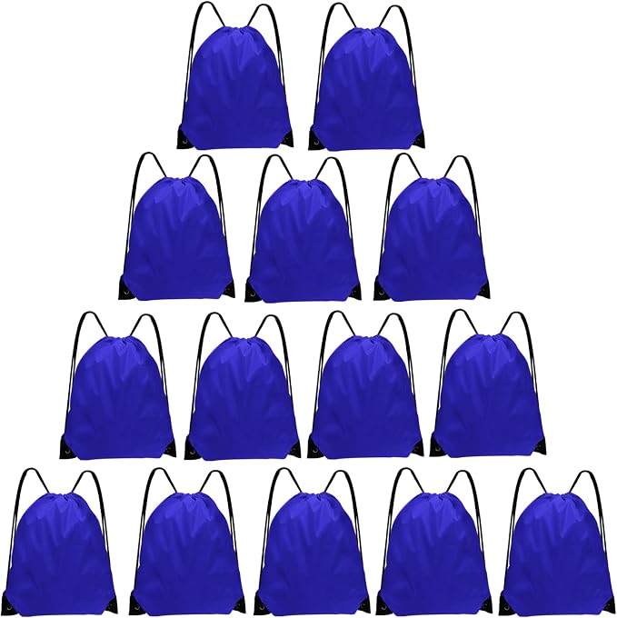 Grneric Drawstring Bags Bulk 14 Pcs Drawstring Backpack Bulk Cinch Bag Sackpack for Men Women Gym (Navy Blue) by Grneric