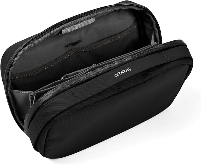 Orbitkey 2-in-1 Tech Accessory Pouch with Detachable Slim Sleeve – Travel Electronics Organizer for Cables, Chargers, Earbuds, Power Bank – Compact Gadget Bag & Portable Tech Storage Case (Black) - Image 6