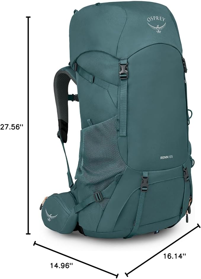 Osprey Renn 65L Women's Backpacking Backpack, Cascade Blue/Melon Orange - Image 8