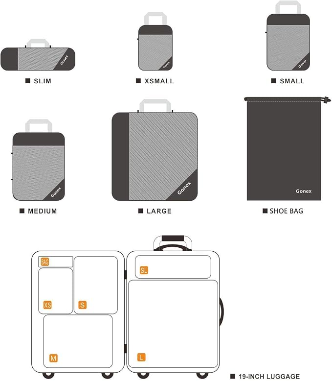 Gonex 100L Foldable Travel Duffel Bag with Compression Packing Cubes - Image 9