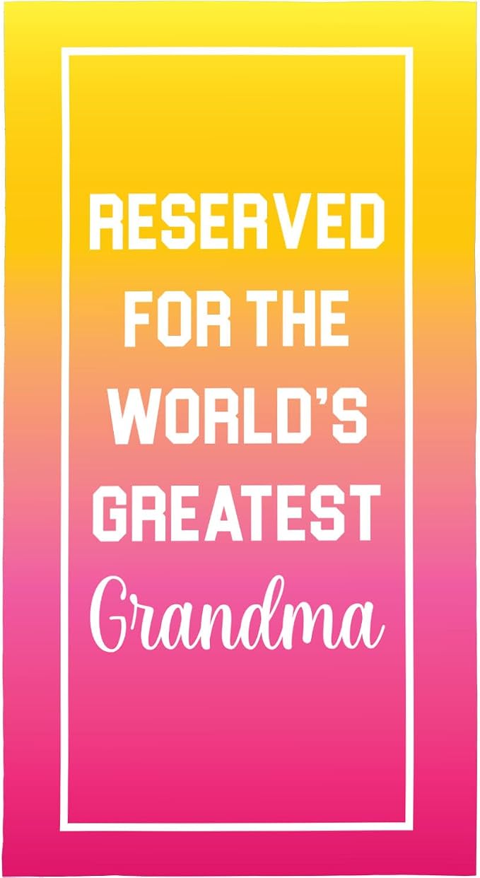 Ethisa Grandma Beach Towel – Best Grandma Ever Gift, 60”x30” Beach & Pool Towel for Summer, Vacation, Travel, Birthday, Mother’s Day or New Grandma Present from Granddaughter or Grandson by Ethisa