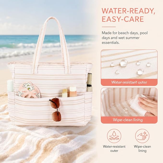 Bluboon Waterproof Beach Tote Pool Bags for Women Ladies Extra Large Carry On Bag With Wet Compartment for Weekender Travel - Image 3