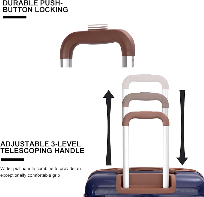 Travelhouse Luggage Sets 5 Piece with Double Spinner Wheels,PP Hardside Suitcase Sets with TSA Lock,Carry On Luggage Set with Travel Duffle Bag for Women and Men - Image 6