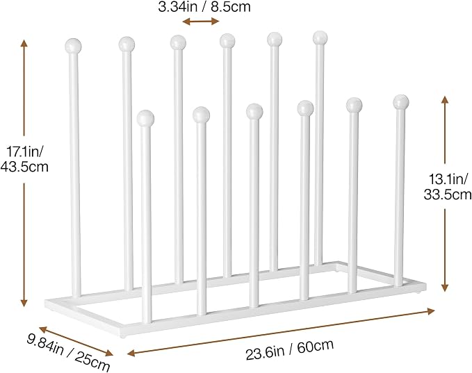 pickpiff Free Standing Shoe Racks - White Metal Boot Rack Organizer Tall Boots for Dorm Room, Closet, Entryway, Bedroom, Patio Outdoor, Hallway, White, Shoe Storage Fit for 6 Pairs - Image 6