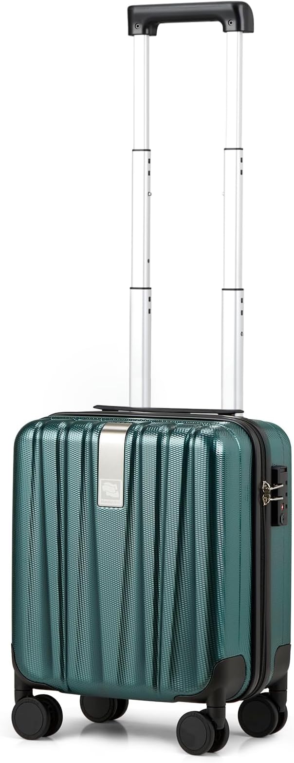 Hanke 14 Inch Underseat Carry On Luggage with Wheels Hard Shell Suitcases Lightweight Small Luggage for Weekender Mini Suitcase Carry On Bag Travel Luggage for Travel Rolling Suitcase.(Blackish Green) by Hanke