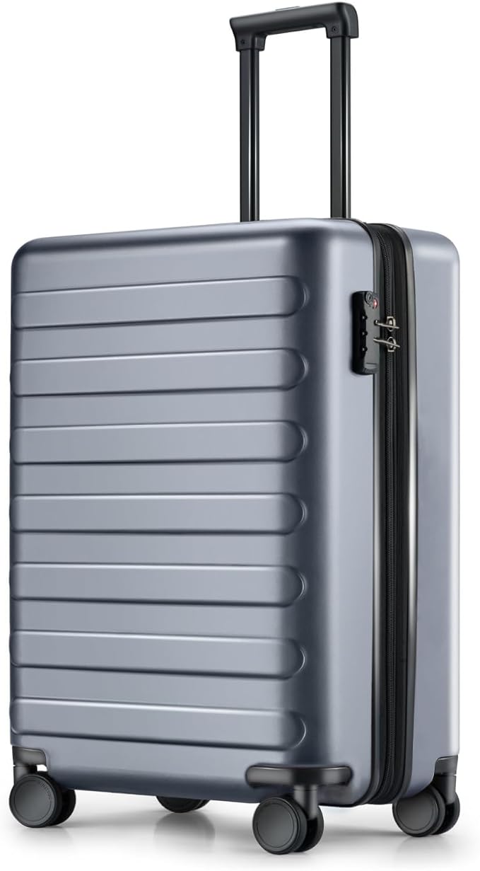 NINETYGO Carry On Luggage 22x14x9 Airline Approved, 20 Inch Luggage with Smooth Spinner Wheels, Lightweight, Hard Shell PC Suitcase Carry-On, Travel Luggage, TSA Approved (Grey, Rhine Basic) by NINETYGO