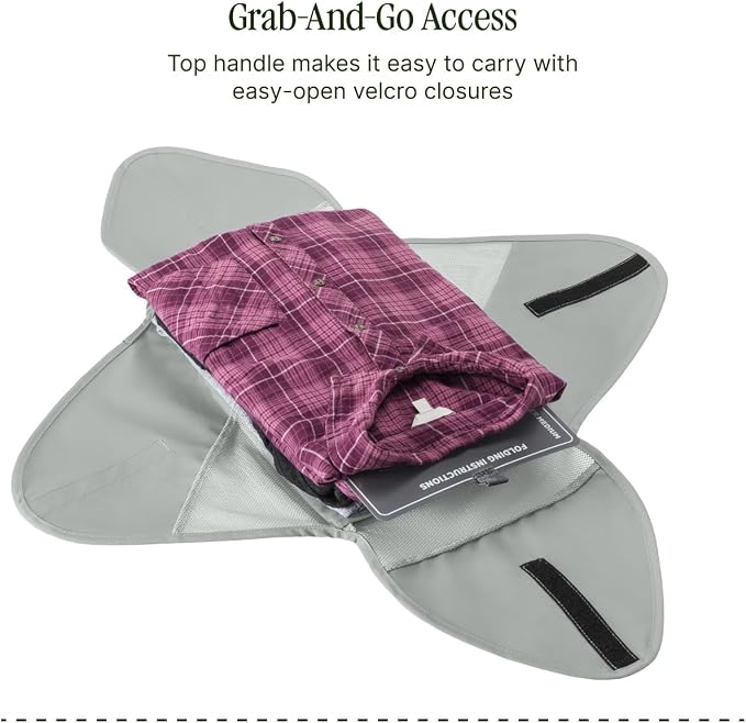 Eagle Creek Pack-It Reveal Garment Folder - Travel Garment Bag with Compression Wings to Maximize Luggage Space - Convenient Top Handle - Quick Drying Material - Storm Grey - Medium - Image 5