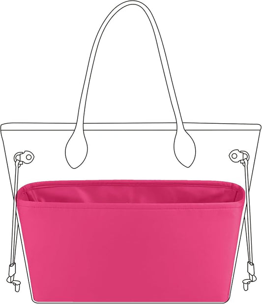 DGAZ Purse Organizer Insert Fits Neverfull-Mini/PM/MM/GM Bags，Silk Bag Organizer，Luxury Handbag & Tote Shaper（GM, Peach Pink） by DGAZ