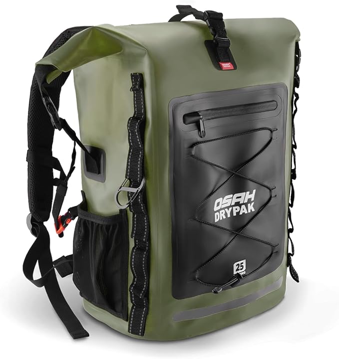 OSAH DRYPAK Waterproof Backpack Dry Bag 25L/35L/55L/85L – Heavy Duty Roll-Top Hiking Backpack Sack Keeps Gear Dry for Travel, Kayaking, Boating, Camping, Rafting and Fishing by OSAHDRYPAK