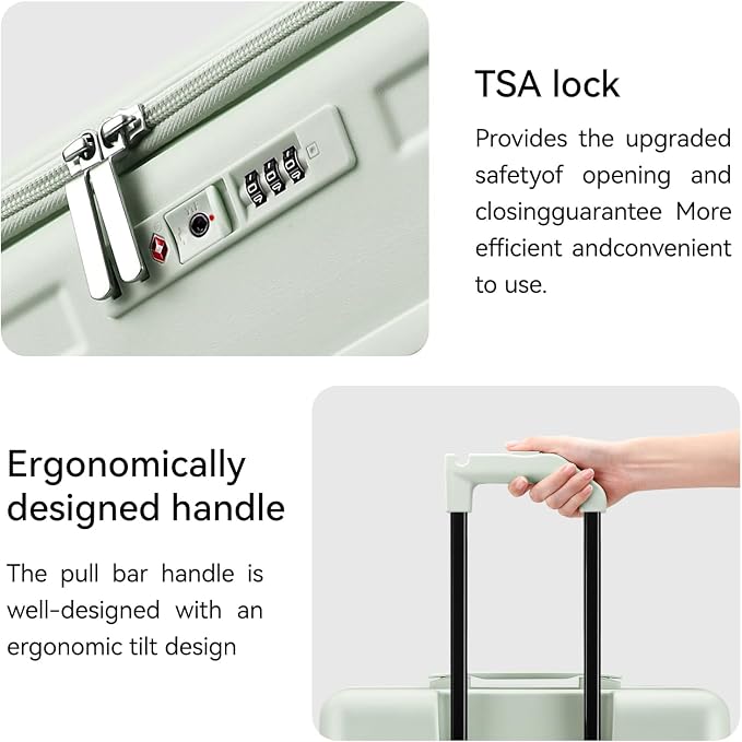 ROAMING Grace Expandable Carry On Luggage Airline Approved, 20 Inch Hardside Carry On Suitcase with Wheels, Travel Harshell Spinner Small Luggage with Tsa Lock, Jade cyan, 20-Inch Carry-On - Image 6