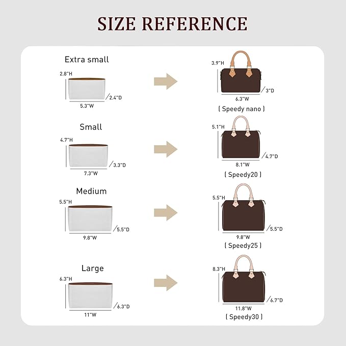 Purse Organizer Insert Compatible with lv Speedy 25/Monogram Bags and More, Light Waterproof Dupont Paper Bag Insert Shaper Protector for Women Tote Handbags, 11 Pockets with Zip(White&Brown,M) - Image 2