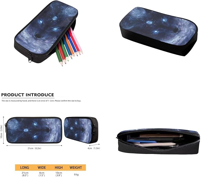 Galaxy Wolf Backpack for Boys Girls Backpack with Lunch Box Water Bottle Carrier with Strap and Pencil Case Pouch 4PCS Set Bookbag with Front Pocket for School 17" Sturdy School Bag for Kids - Image 5