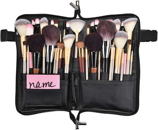 BYOOTIQUE Multi Makeup Brush Holder Waist Zipper Bag with Belt Strap MUA | Waterproof,Travel Cosmetic Multi Pockets Bag,Portable Waist Pouch,Hair Salon Scissor Storage,Hairstylist by BYOOTIQUE