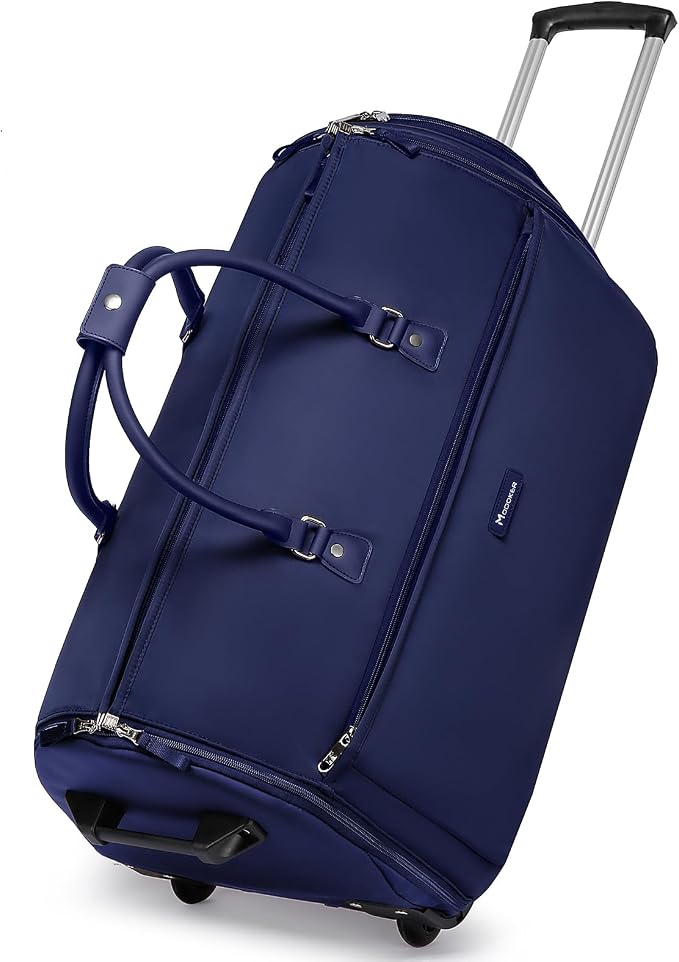 Modoker Rolling Garment Bags, 25in Large Garment Duffle Bag with Wheels, 3 in 1 Garment Suit Luggage Bag, Not Standard Carry-On Size for Women Men Business Travel Weekender, Blue by Modoker