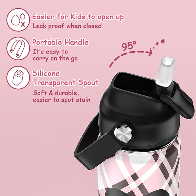 ACESAK Backpack for Girls with Insulated Water Bottle, Bookbag Backpack for Girls Kids, 14oz Kids Water Bottle Stainless Steel, Lunch Bag & Pencial Case, Back To School Gift (Black) - Image 6