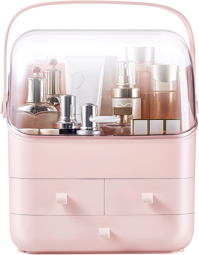 Large Makeup Organizer w Drawers Beauty Organizer Makeup Box Holder Vanity Organization Desk Countertop MakeUp Organizers Bathroom Counter Organizer Skincare Cosmetic Case Stand Dustproof Lid Gift - Image 2