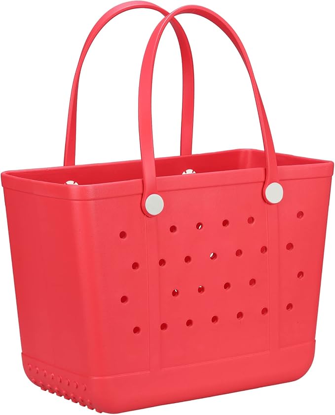 Beach Bag X Large Rubber Tote Bag, Waterproof Washable Open for Women Croc Bag Hand Bag for Beach Pool Yoga by UeKeKicg