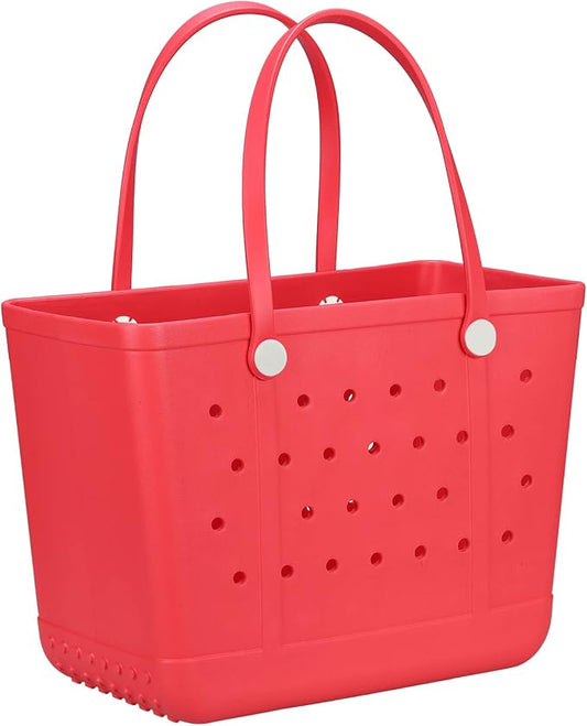 Beach Bag X Large Rubber Tote Bag, Waterproof Washable Open for Women Croc Bag Hand Bag for Beach Pool Yoga by UeKeKicg