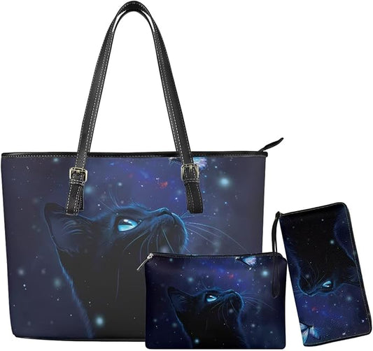 Women Purse Handbags Wallet Sets Leather Shoulder Tote Bag for Women,Top Handle Purse with Wrist Wallet Bag by Unknown