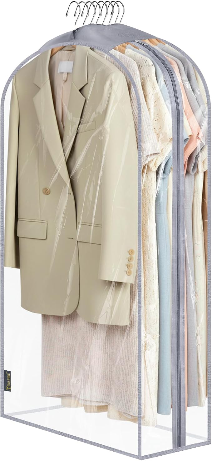 BALEINE 40'' Clear Garment Bags, 10.5'' Wide PEVA Suit Bag for Closet Clothes Dresses Suit Coats Storage (Clear, 1PK) by BALEINE