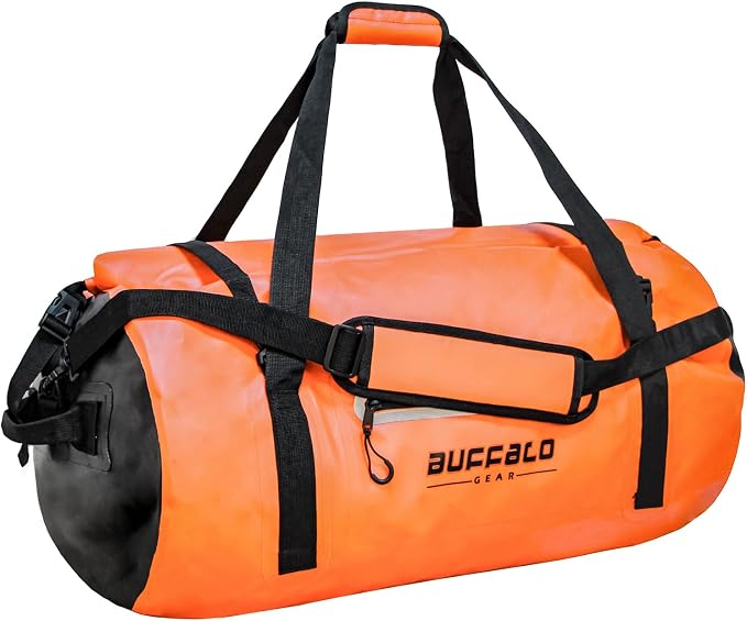 Buffalo Gear Waterproof Duffle Bag 40L 60L 80L Roll-top Dry Bag Heavy Duty Waterproof Duffel Travel Bag for Kayaking Rafting Boating Fishing Camping - Image 2