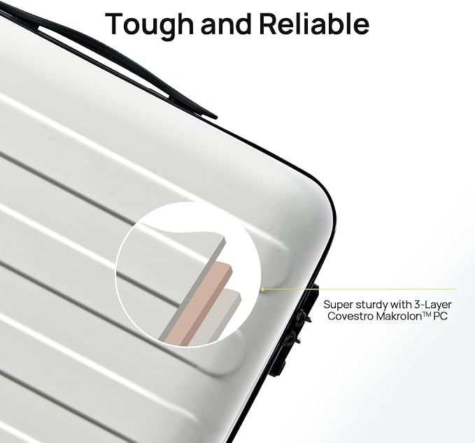 NINETYGO Carry On Luggage 22x14x9 Airline Approved, 20 Inch Luggage with Smooth Spinner Wheels, Lightweight, Hard Shell PC Suitcase Carry-On, Travel Luggage, TSA Approved (Lily White, Rhine Basic) - Image 5