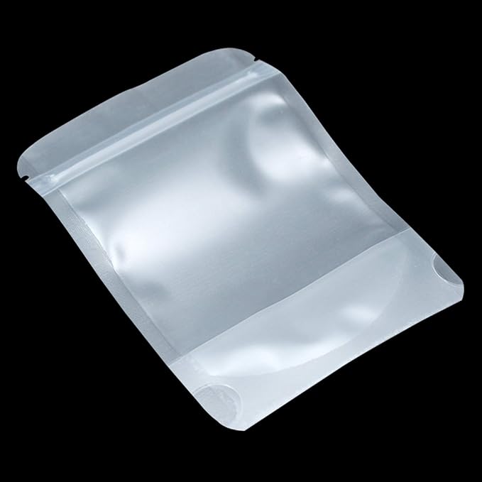 PABCK 100 Pcs 6.3x9.4 inch Resealable Stand Up Bags Matte Clear Zipper Lock Heat Seal Pouches with Tear Notch for Zip Food Storage Lock Packing - Image 4