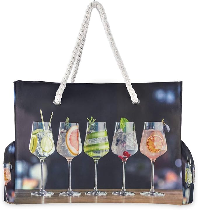 senya Large Beach Shoulder Bags Canvas Tote Water Resistant for Gym Travel Daily - Image 4