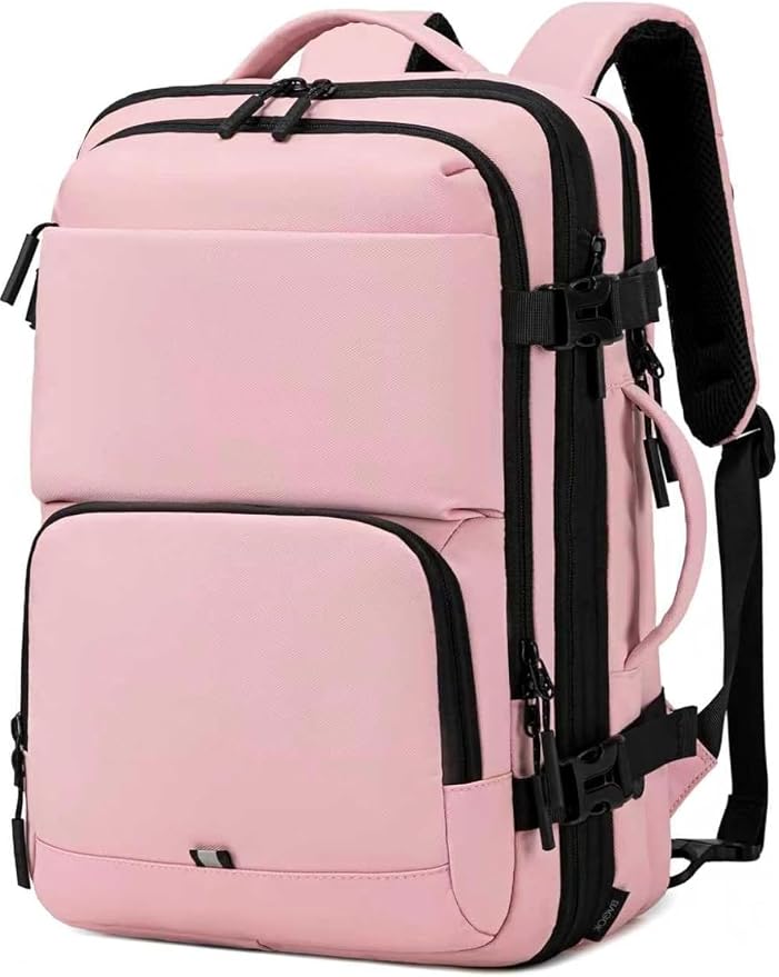 BAGOK Carry On Travel Backpack, Expandable Extra Large Airline Approved,Lightweight Daypack for Men and Women（Pink） by BAGOK
