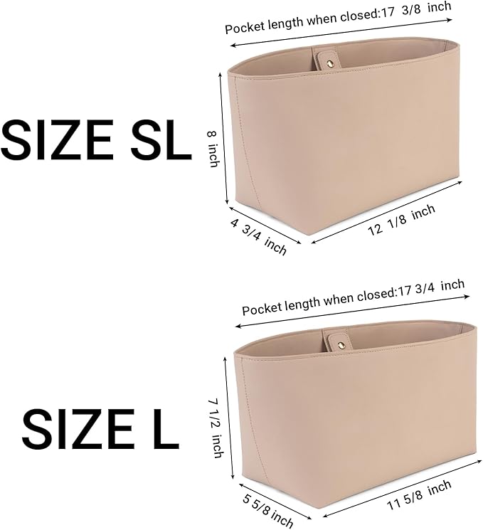 Vegan Leather Tote Bag Organizer Insert,Multi-Pocket Purse Organizers,with 15-Inch Laptop Compatible with LV Neverfull MM、Saint Laurent Tote and More(L) - Image 6