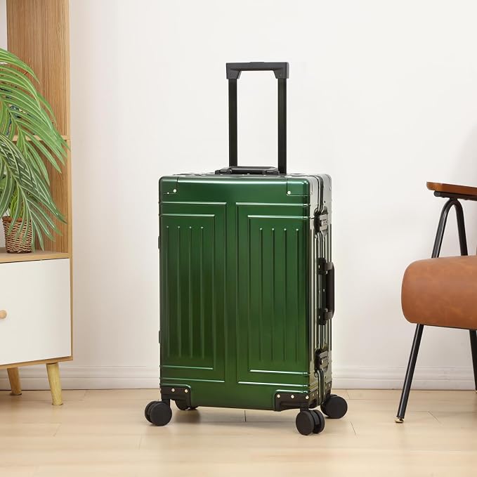 All Aluminum Magnesium 24inch Luggage，Cut from Whole Aluminum Sheet，（3rd Generation Metal zipperless suitcase ） (green, 24inch) - Image 4