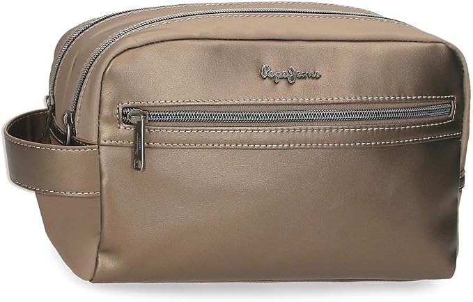 Pepe Jeans Ruby Portemonnaie, Geldbörse, Portemonnaie, aus Polyester und mit Kunstlederdetails. Fächer, Reißverschlüsse. Von Joumma Bags, Beige, One Size, Double Toiletry Bag by Unknown