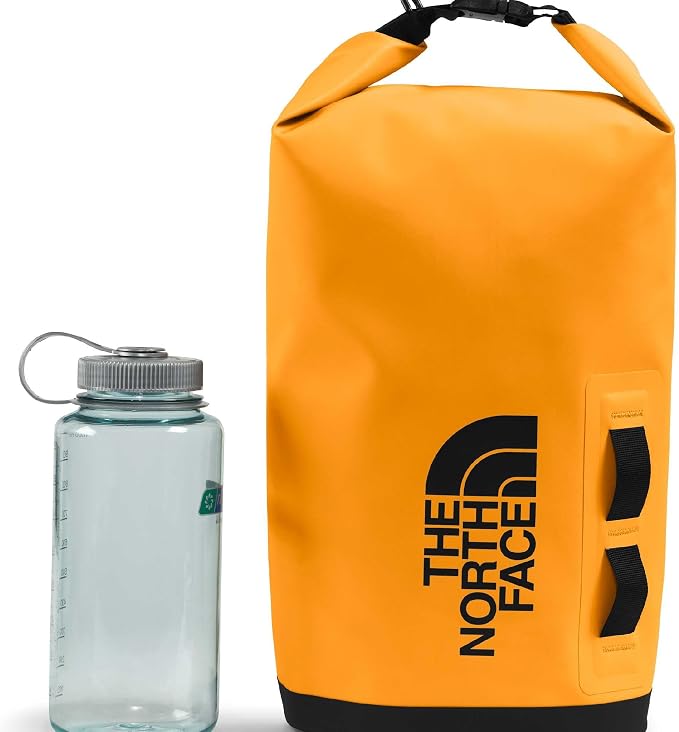 The North Face Base Camp Dry Bag - Roll-Top Waterproof Stuff Sack, Ideal for Camping Gear & Kayak Accessories, Summit Gold/TNF Black, 8 Liters | Roll-Top Waterproof Stuff Sack, Ideal for Camping Gear & Kayak Accessories - Image 4